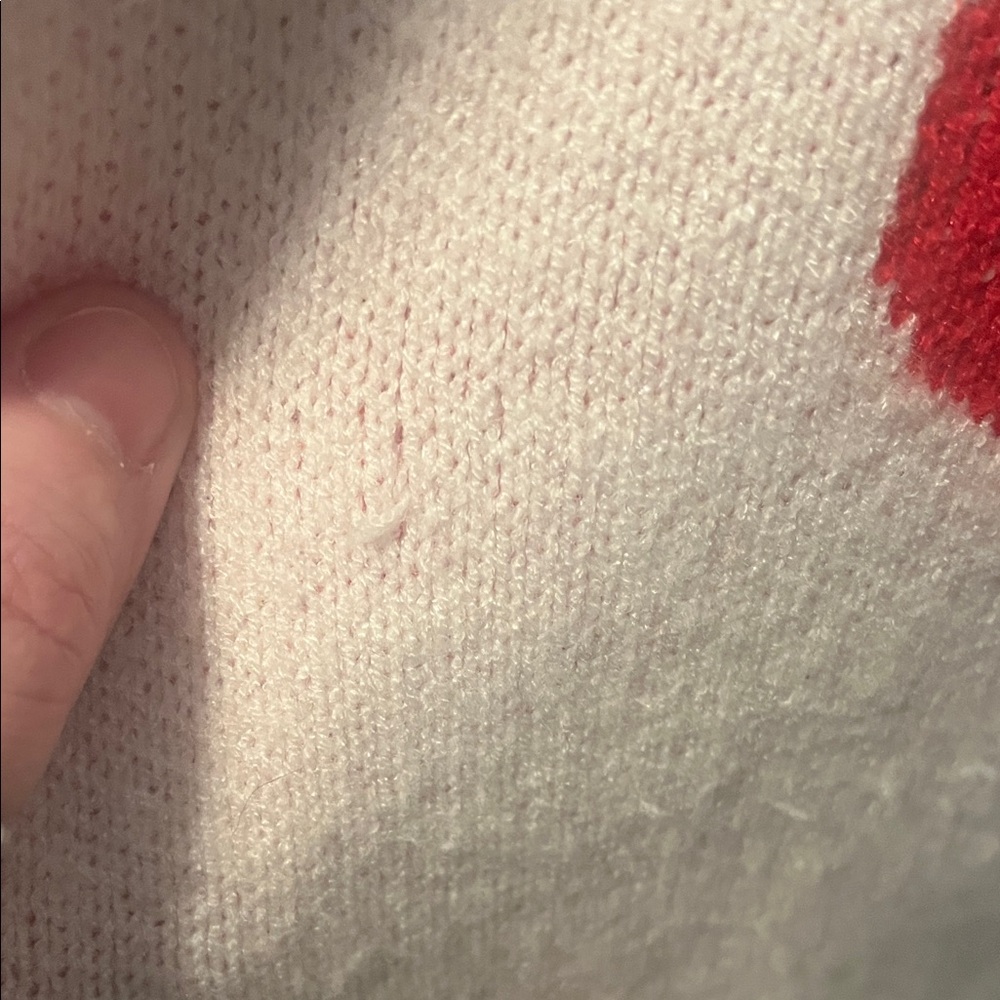 Miracle Cream & Red Heart Knit Sweater w/ Cut Out Back Size M/L - Picture 4 of 16